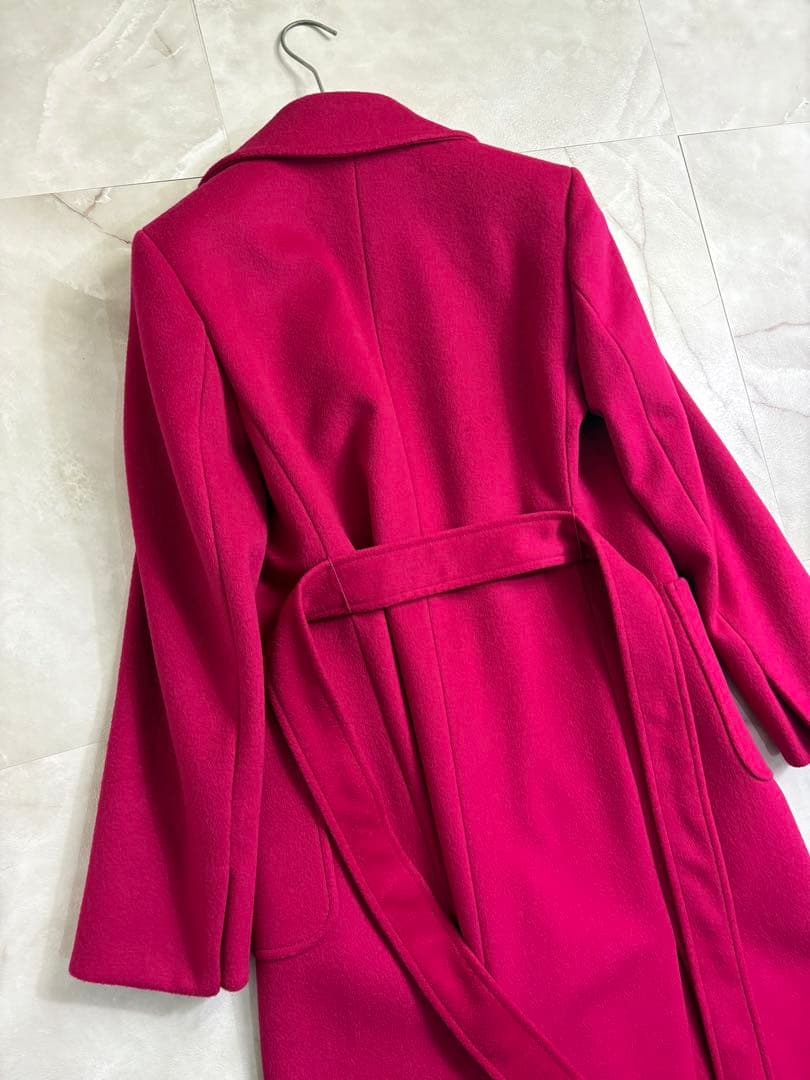 美品　マックスアンドコー　マックスマーラ　ロングコート　ピンクパープル　36