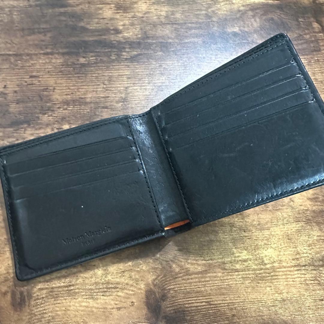 マルジェラ　レザー製 黒 二つ折り財布