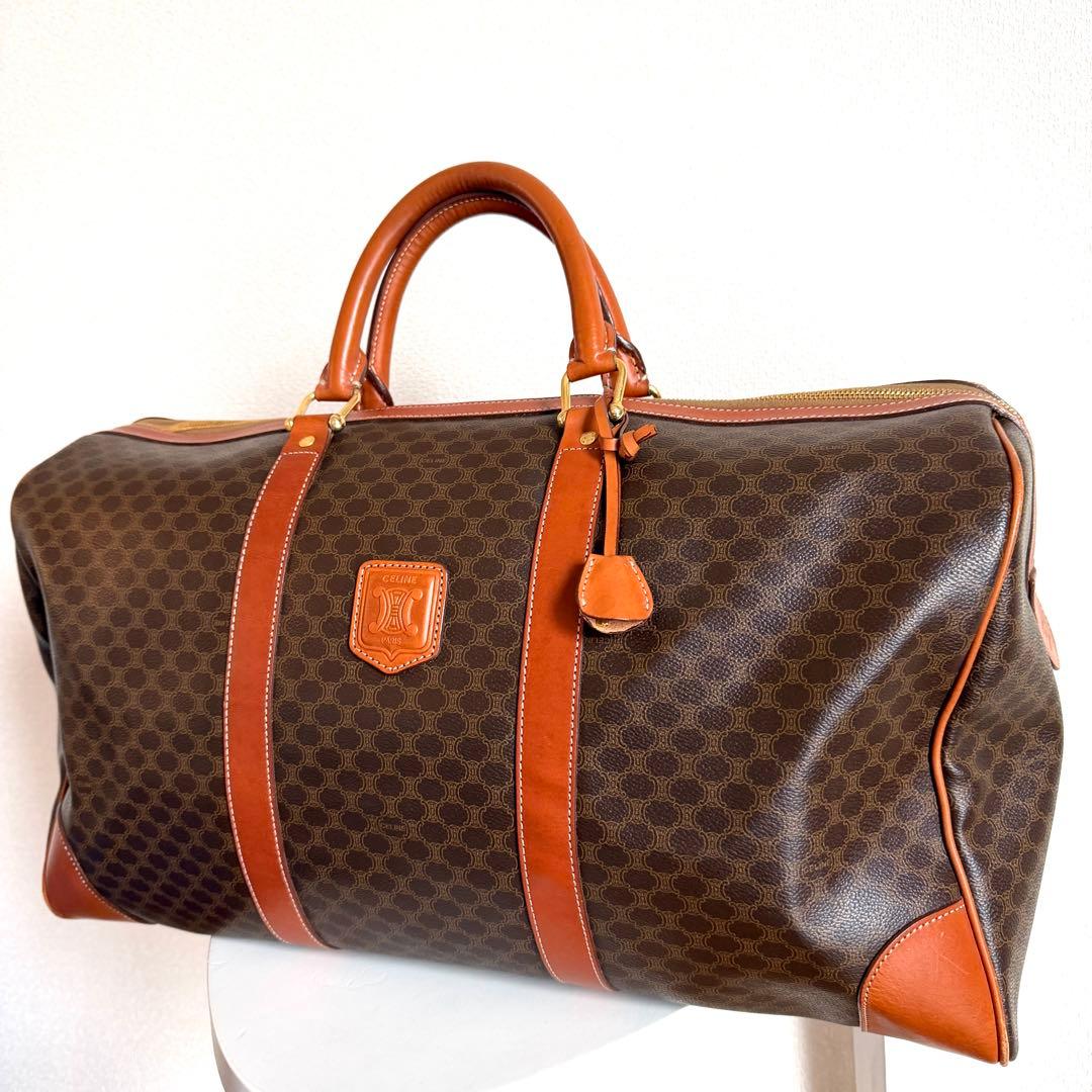 ✨美品✨　 セリーヌ　ボストンバッグ　マカダム柄　レザー