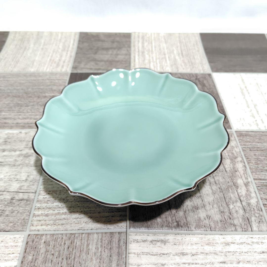 深川製磁 百年庵 笹青磁 菊中割 皿 5枚 和皿