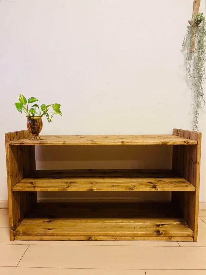 オープンラック　本棚　キッチンラック　収納棚　キャビネット　無垢材