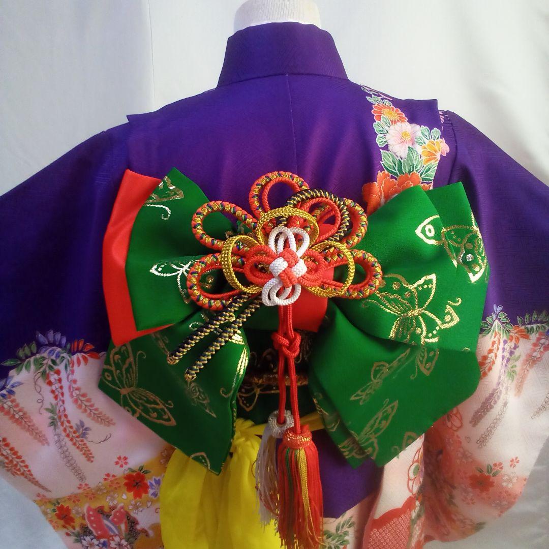 【七五三3～５歳】絵羽模様　★作り帯セット★筥迫セット　★髪飾り★足袋草履バッグ