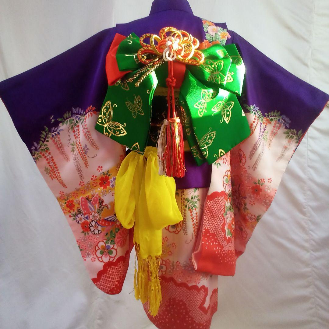 【七五三3～５歳】絵羽模様　★作り帯セット★筥迫セット　★髪飾り★足袋草履バッグ