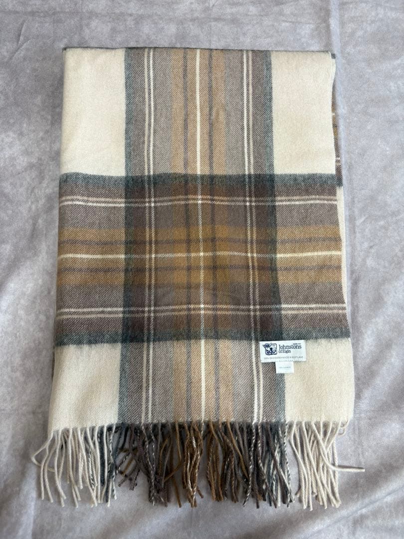 Johnstons of Elgin カシミヤ 英国製 大判マフラー　ストール