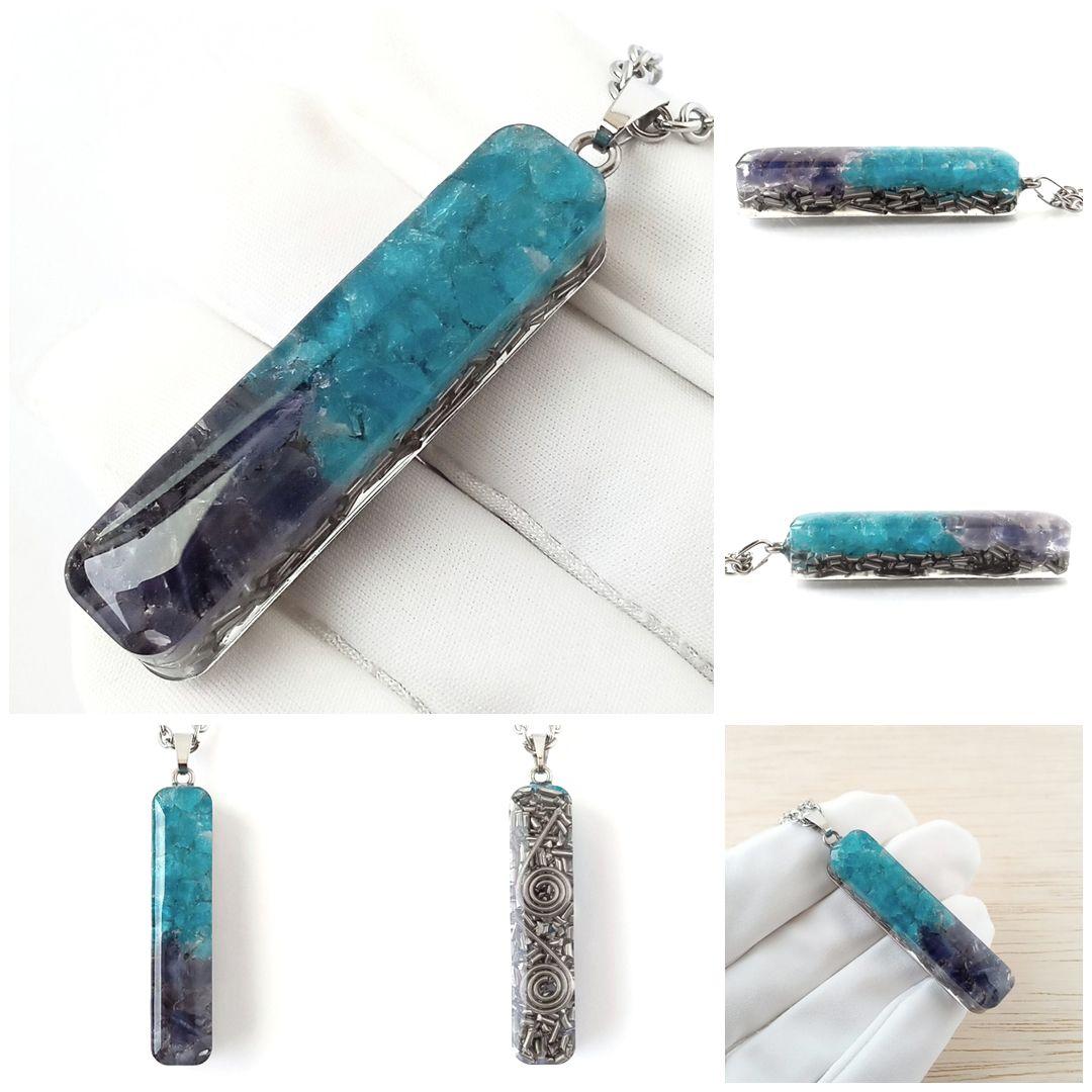 オルゴナイト｜心を落ち着かせる・目標達成など｜ブルーアパタイト×アイオライト