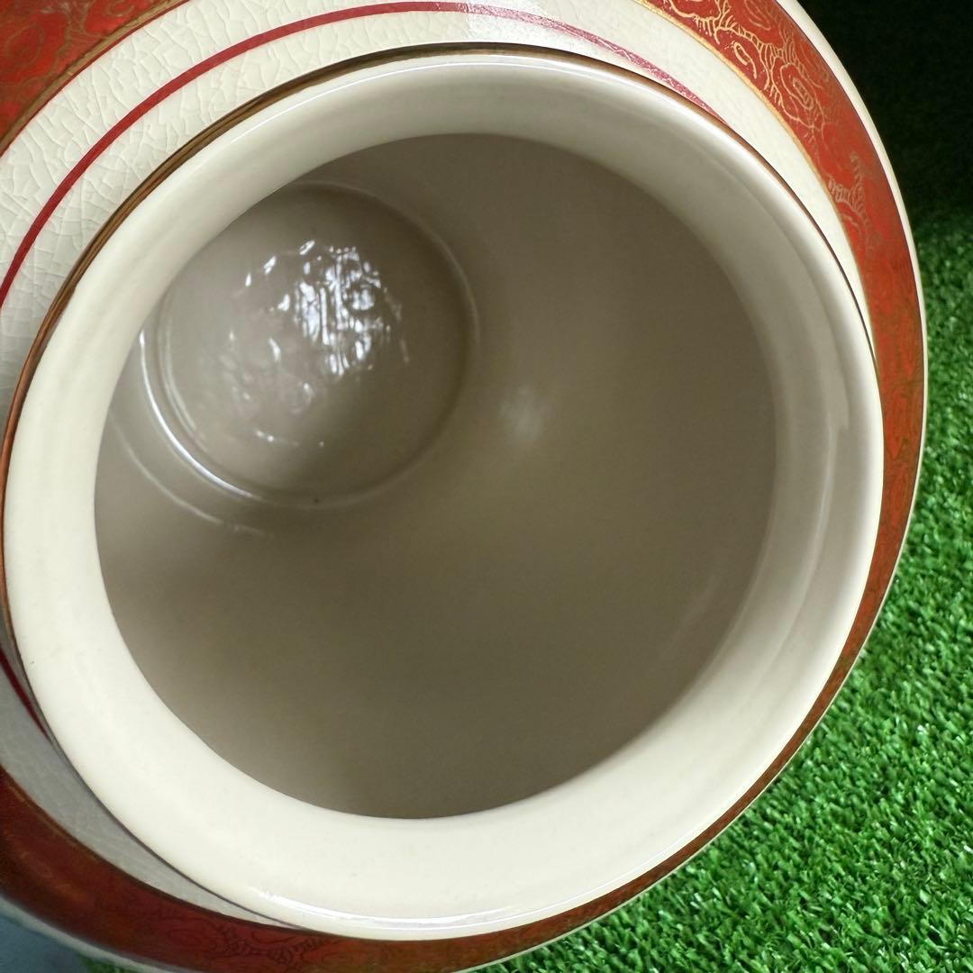 ＆【A0196】 希少 未使用保管品 当時物 九谷利治作 窯印あり 花瓶 花器