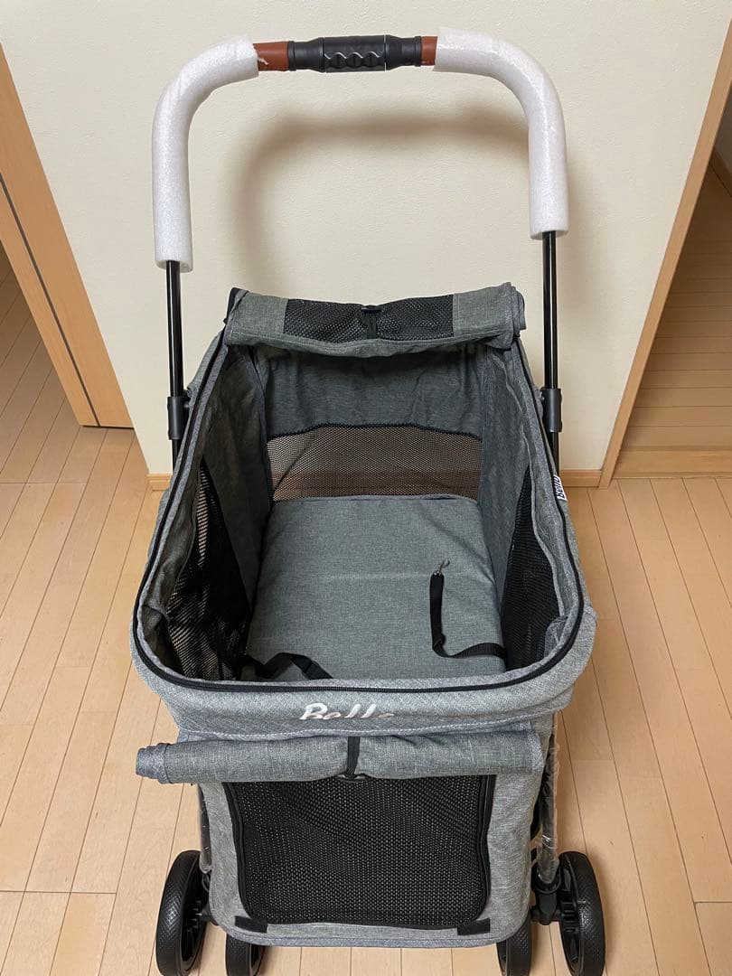 折りたたみペットカート グレー