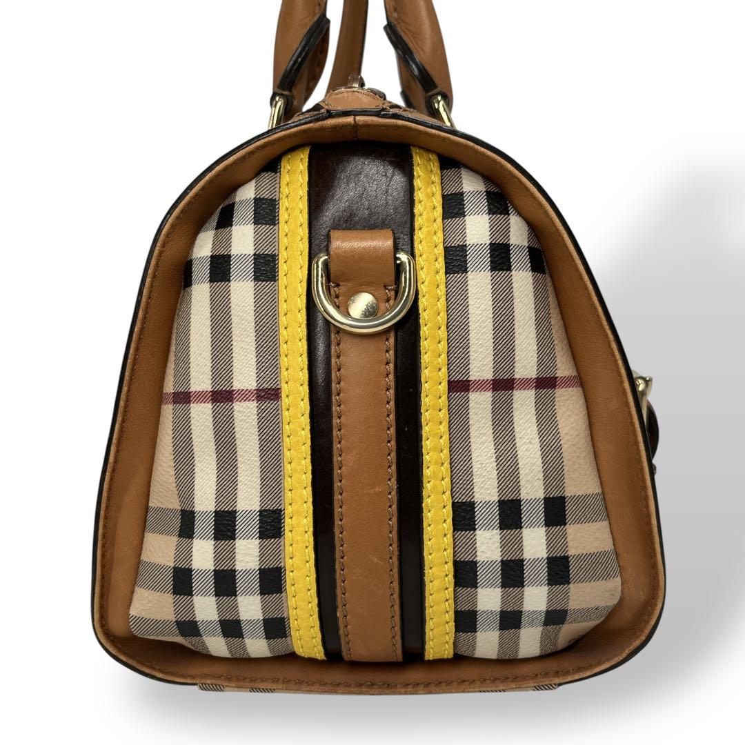 S様　バーバリー　ミニボストン　ハンドバッグ　ノバチェック　シャドーホース