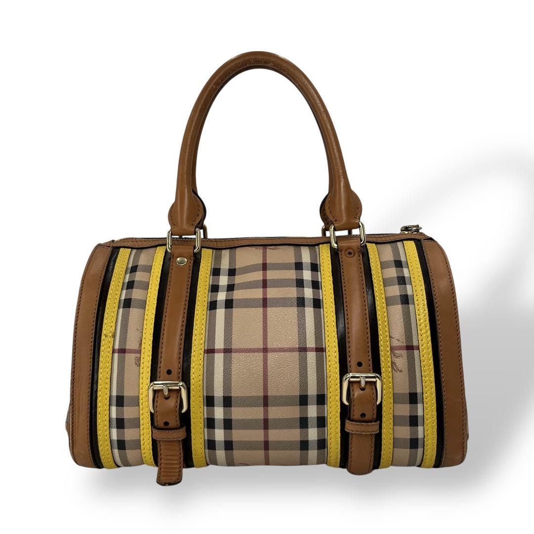 S様　バーバリー　ミニボストン　ハンドバッグ　ノバチェック　シャドーホース