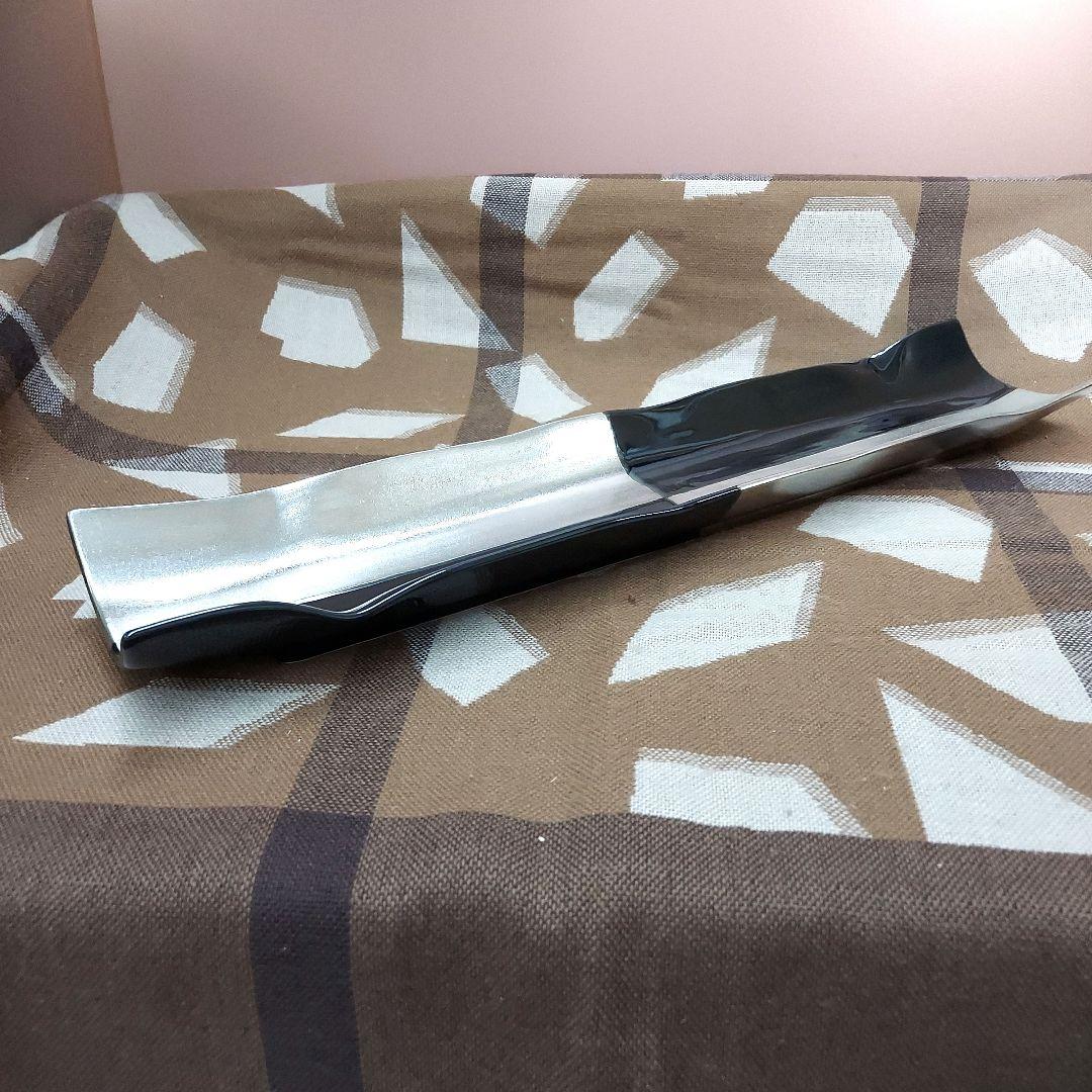 MN-2441-151☆有田焼　錦右衛門窯　筒型長皿　プラチナ黒市松