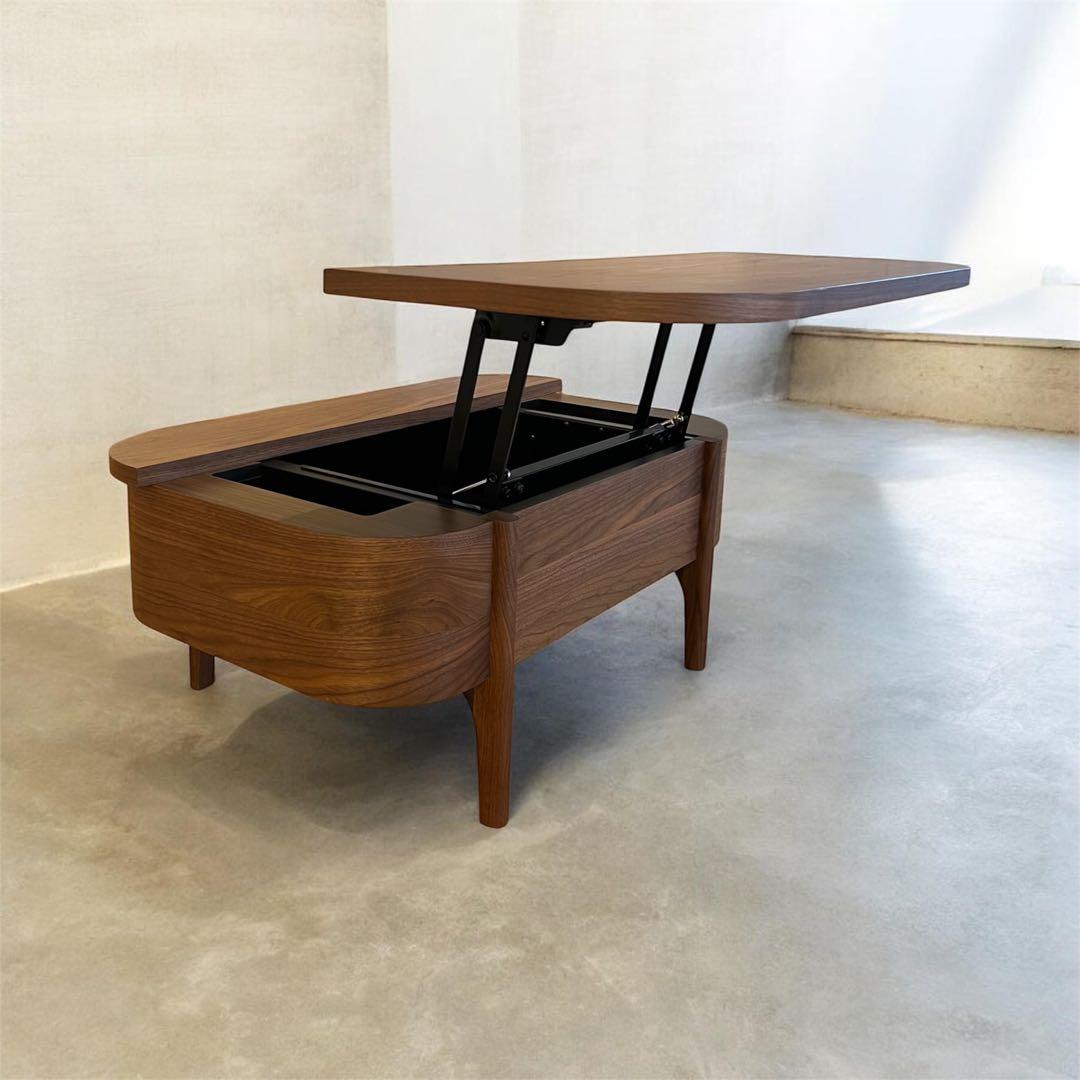 【未使用】フロウン リビングテーブル （リフトアップ） ウォールナット