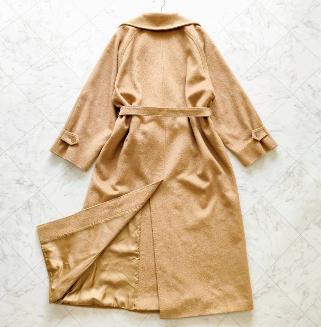着丈121cm Max Mara キャメル100% ダブル リボン コート