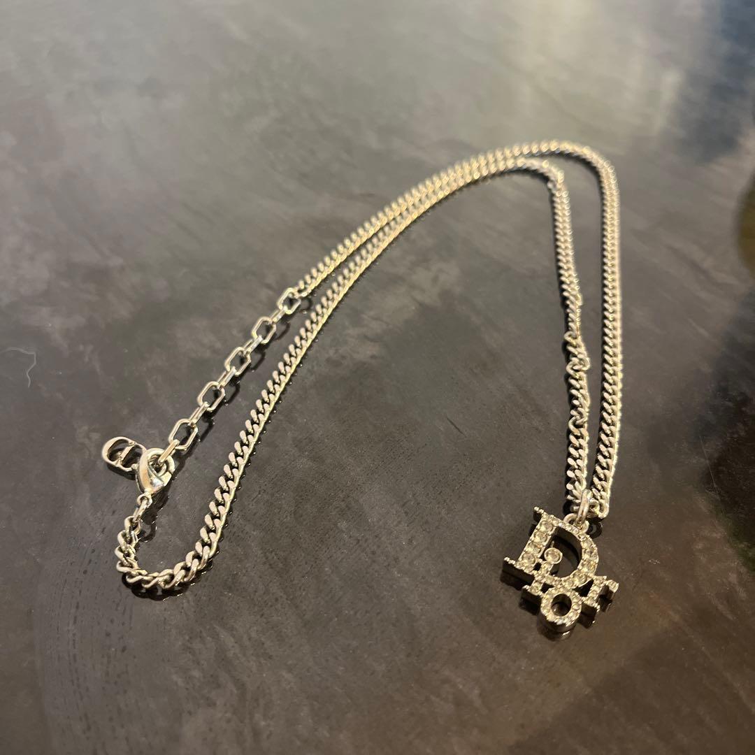 【美品】DIOR オブリークネックレス　クリスタル