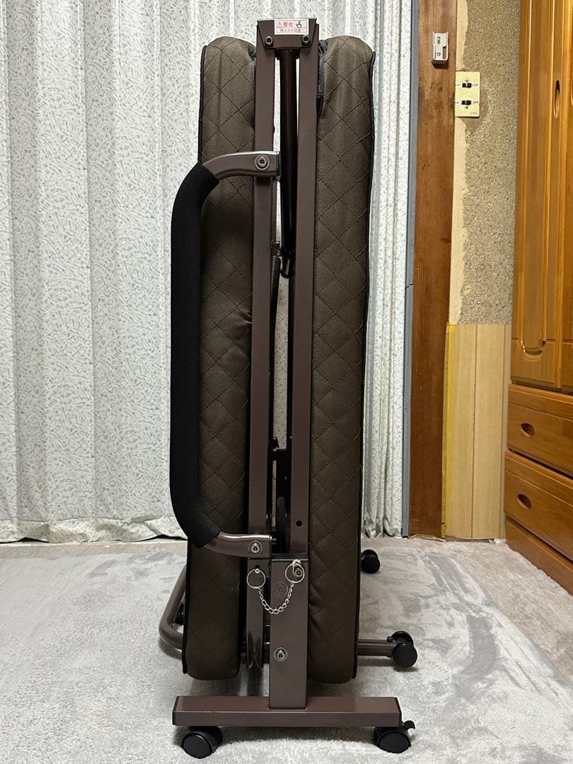 ブラウン 折りたたみベッド リクライニング