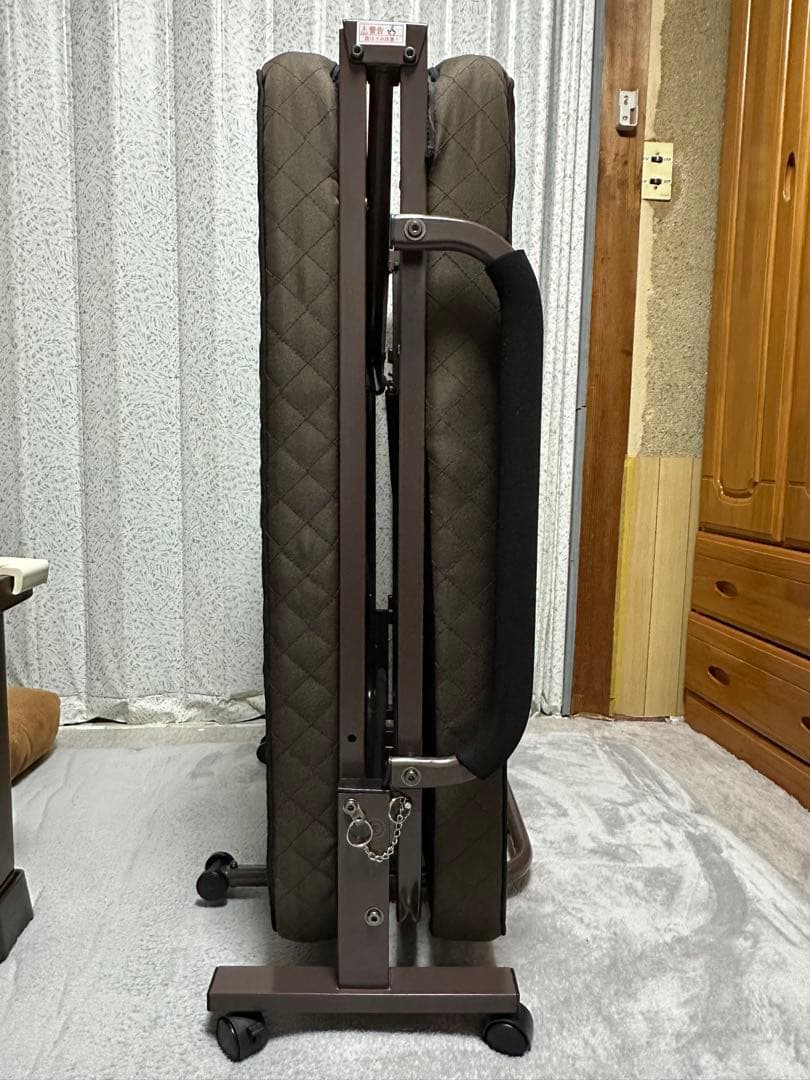 ブラウン 折りたたみベッド リクライニング