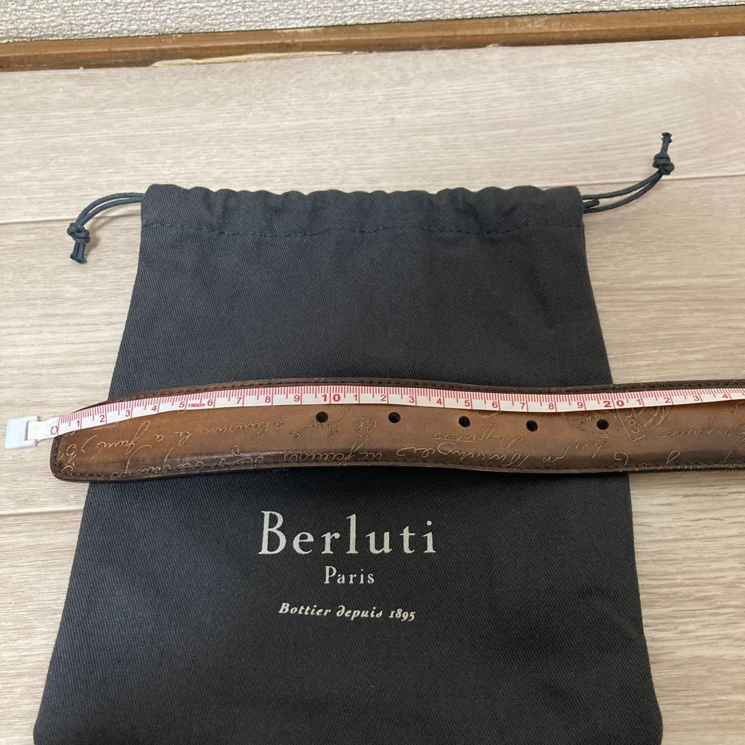 美品 Berluti ブラウンレザーベルト 保存袋付き 箱付き