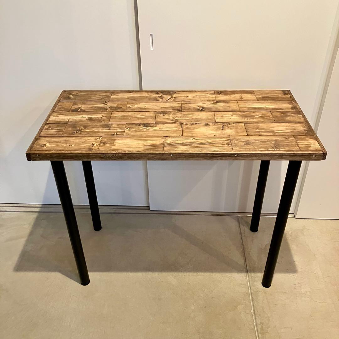 1/25まで！インダストリアル！無垢材のカフェテーブル【ハンドメイド家具】