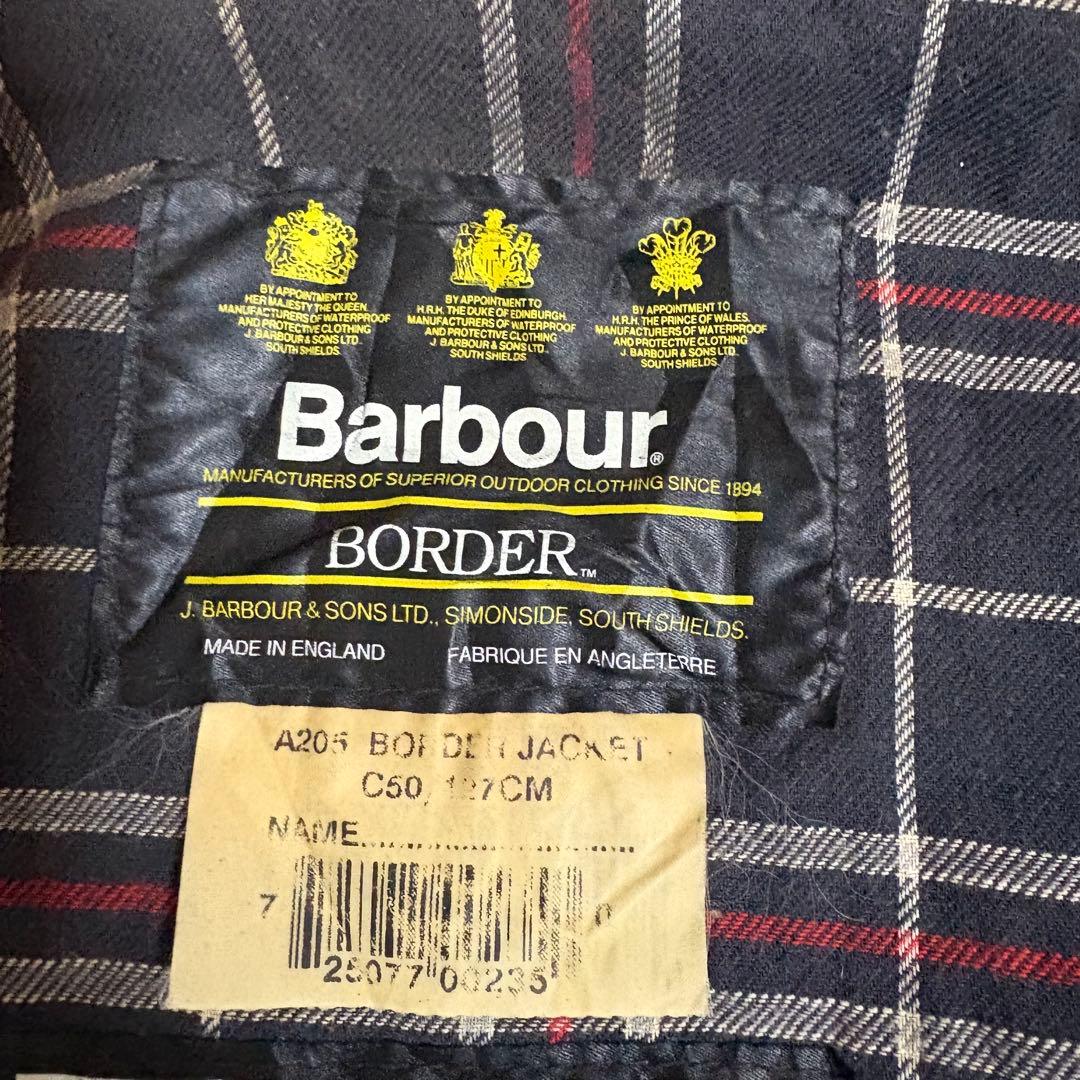 【J3】英国製Barbourバブアーボーダーオイルドジャケット1995年製