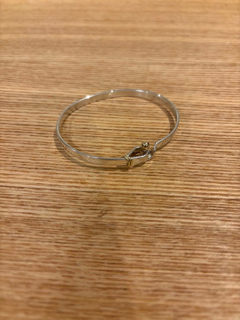 美品　ティファニー　ラブノット　フックアンドアイ バングル　シルバー×ゴールド
