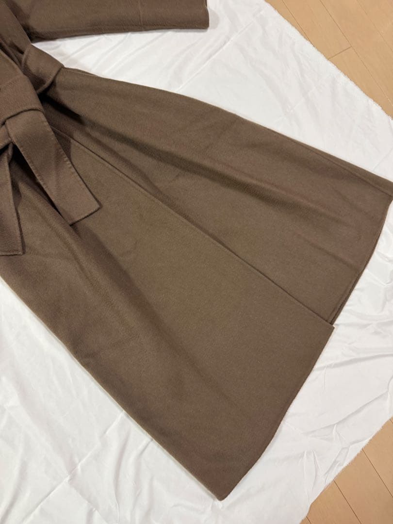 アナイ　カシミアウールリバーコート カシミヤ混 ノーカラーコート　ロングコート