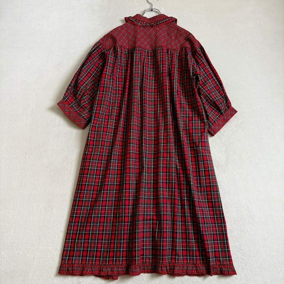 【極美品】PINK HOUSE ワンピース レッド タータンチェック 近年モデル