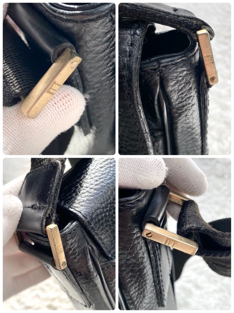 ダンヒル　メッセンジャーバッグ　オールレザーシボ革　クロスボディ　ビジネス