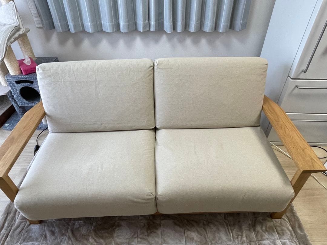 無印良品　ウレタンポケットコイルソファ２．５シーター（ベージュ）