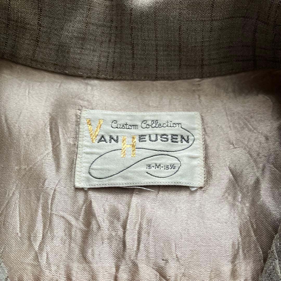 60s レーヨン シャツ カスリ オープンカラー 検 50s 40sヴィンテージ