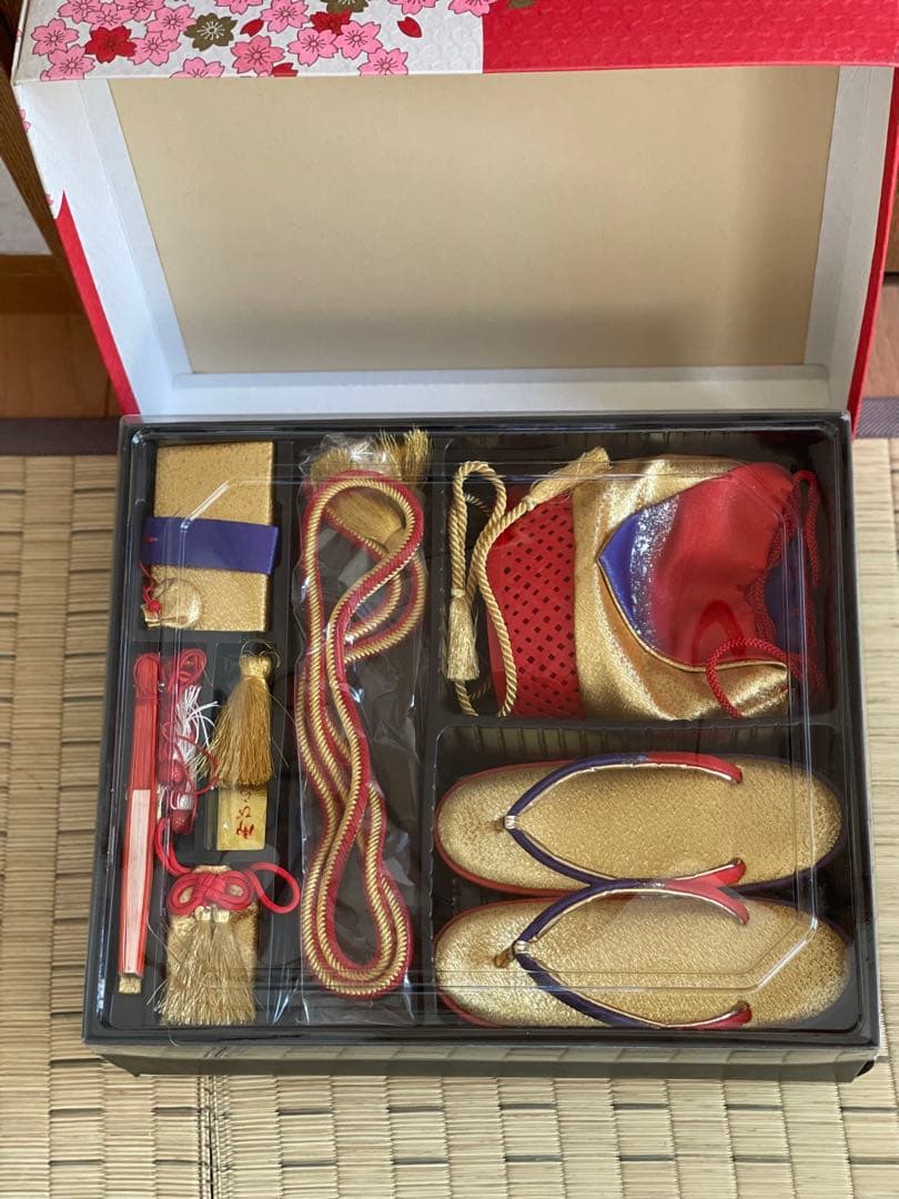 七五三用グレー花柄着物　なのは