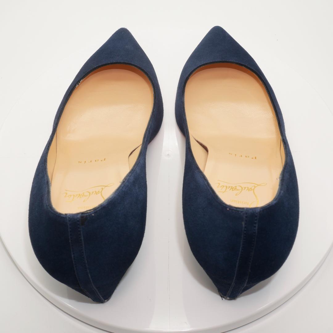 37　Christian Louboutin　ルブタン　紺　ウェッジソール