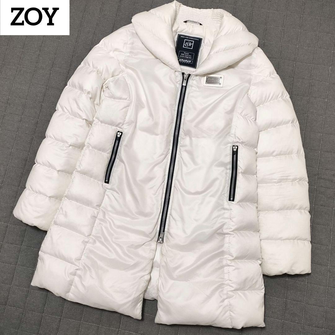 ZOY　ゾーイ　ゴルフ　ダウンコート　ジャケット　ダブルジップ　ホワイト　40