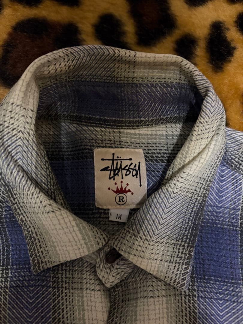 old stussy oversized ネルシャツ/made in oz
