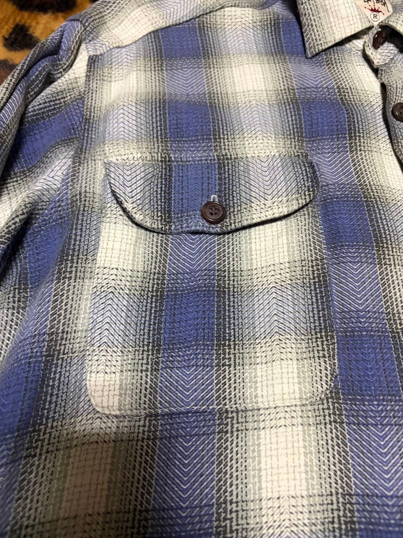 old stussy oversized ネルシャツ/made in oz