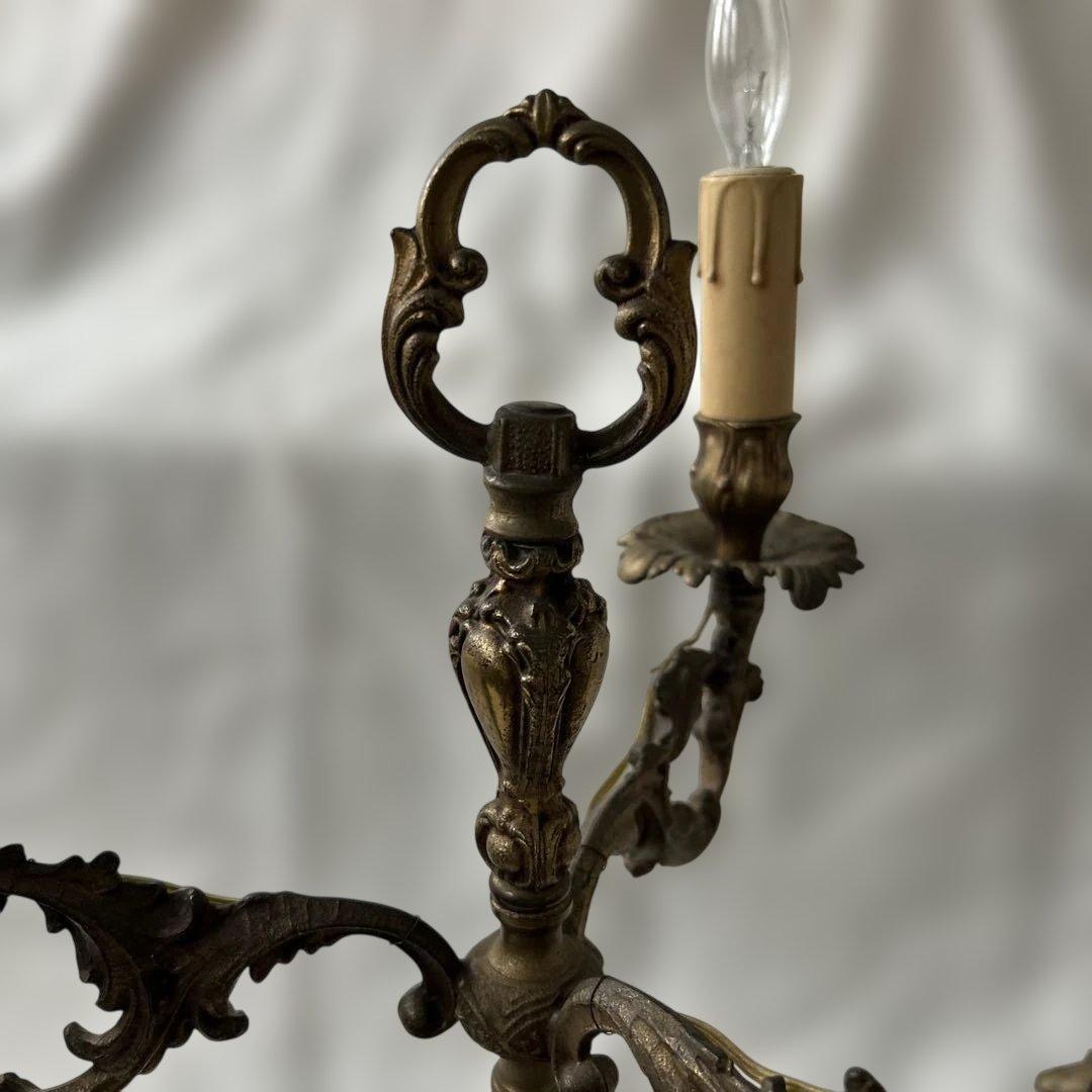 フランスアンティーク　3灯テーブルランプ