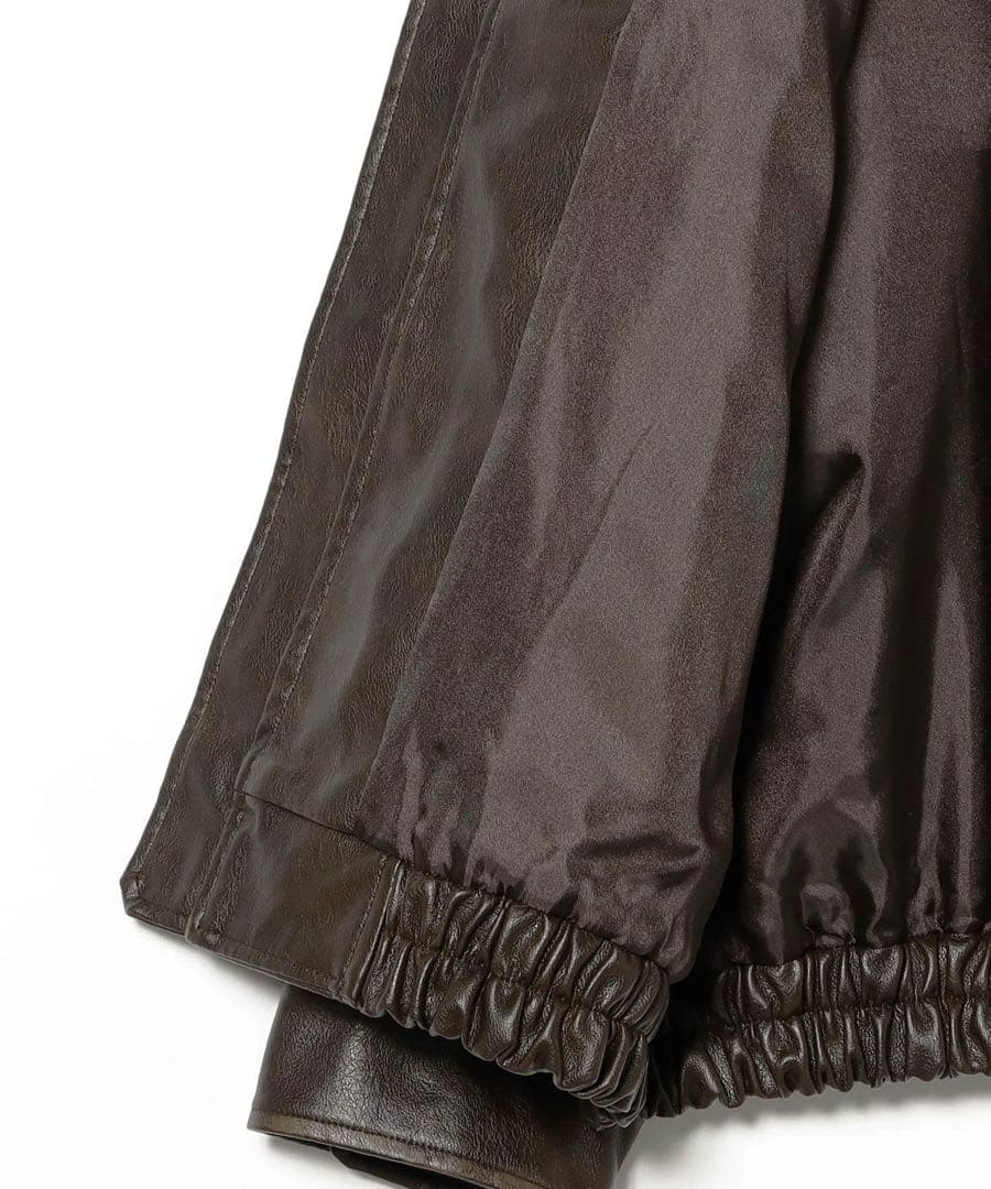 Ray BEAMS フェイクレザー フライトジャケット ライダース 革 ブルゾン