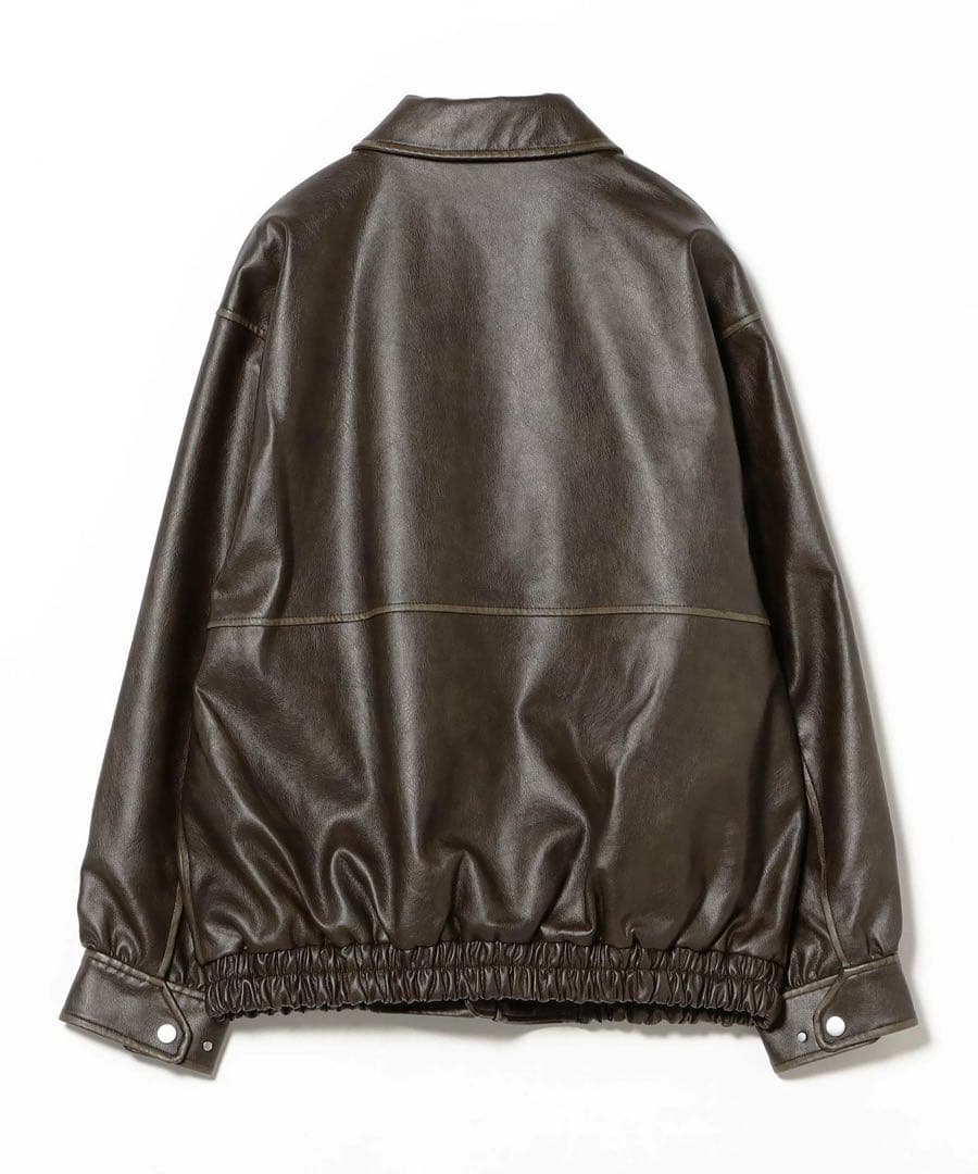 Ray BEAMS フェイクレザー フライトジャケット ライダース 革 ブルゾン