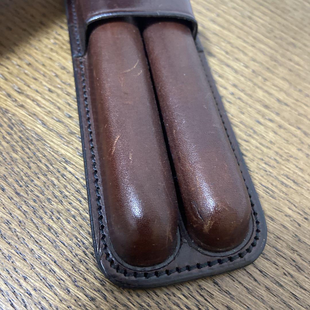 ハンスオスター　Hans Øster　皮革　ペンケース　２本差し　デンマーク