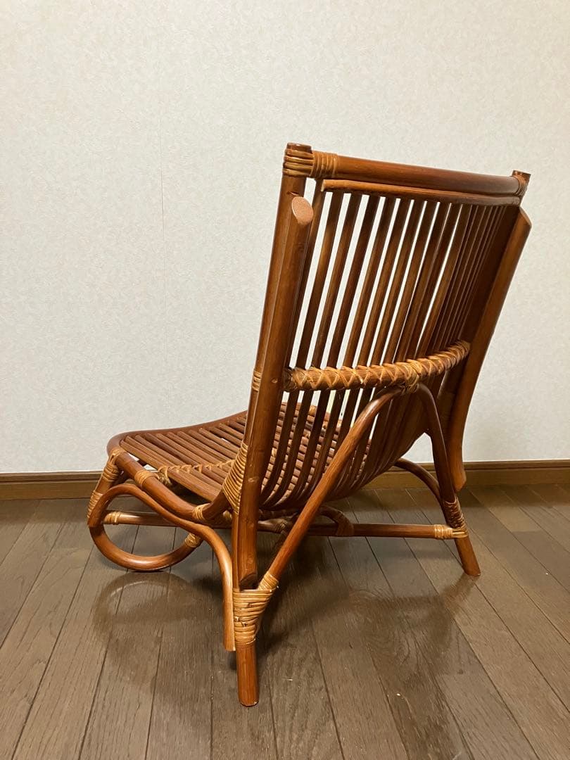 ラタン椅子 美品 ヴィンテージ (中古) 籐家具 和モダン 昭和 美しい曲線美