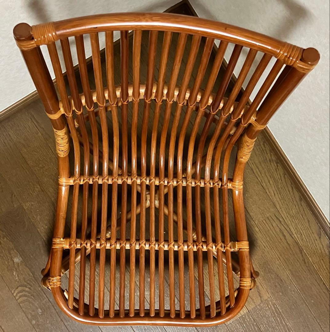 ラタン椅子 美品 ヴィンテージ (中古) 籐家具 和モダン 昭和 美しい曲線美