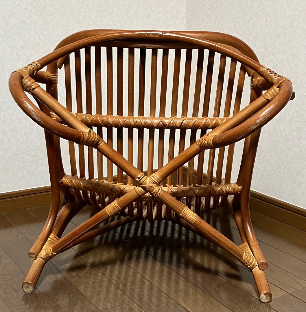 ラタン椅子 美品 ヴィンテージ (中古) 籐家具 和モダン 昭和 美しい曲線美