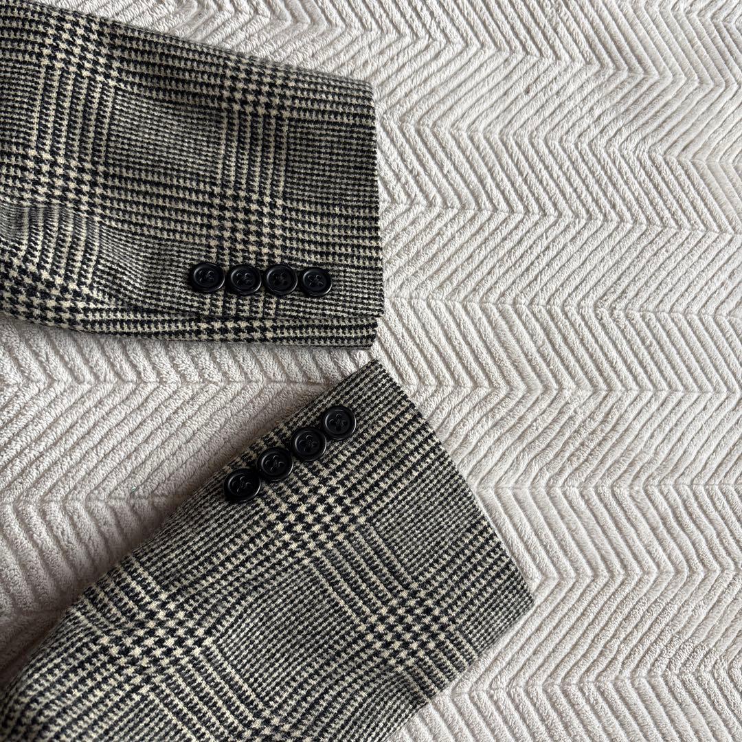 【美品】ラルフローレン　チェスターコートM　千鳥格子チェック　ウール　女優襟