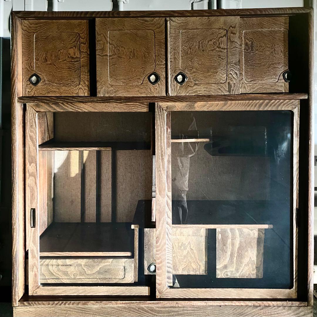 昭和レトロ アンティーク インテリア 古民家 茶箪笥 みせる収納家具