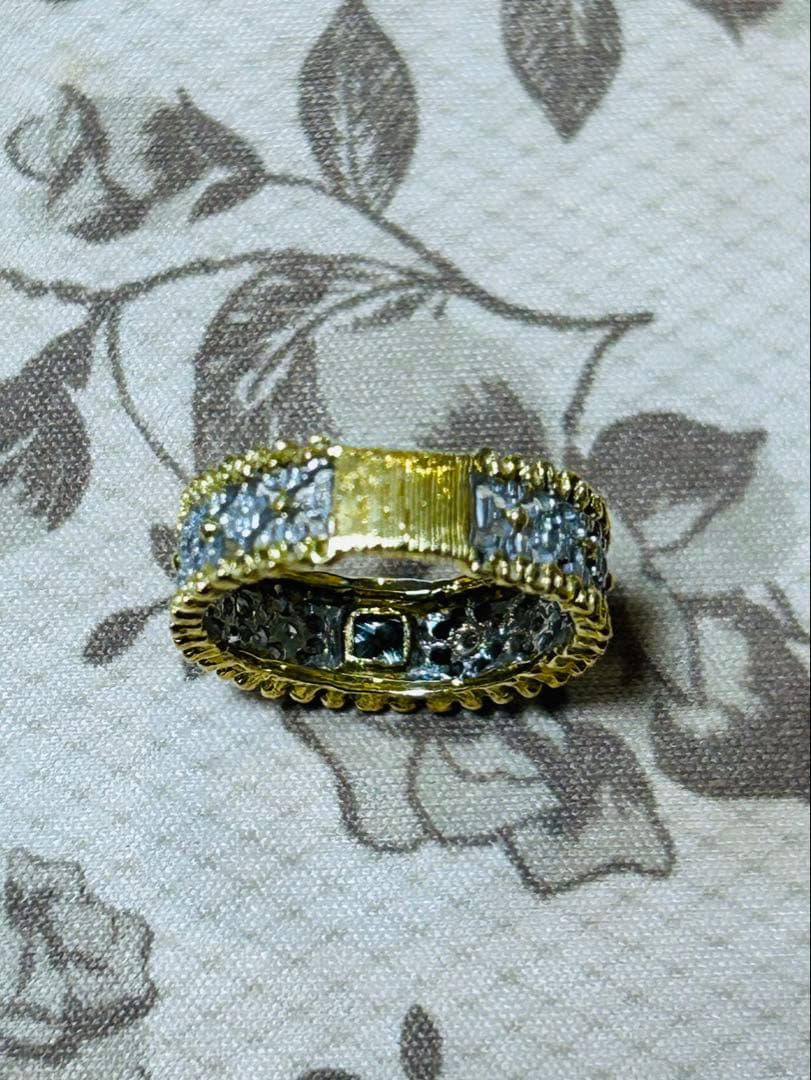 A*I様 k18 ダイヤモンドリング　フィレンツェ彫り風　レース