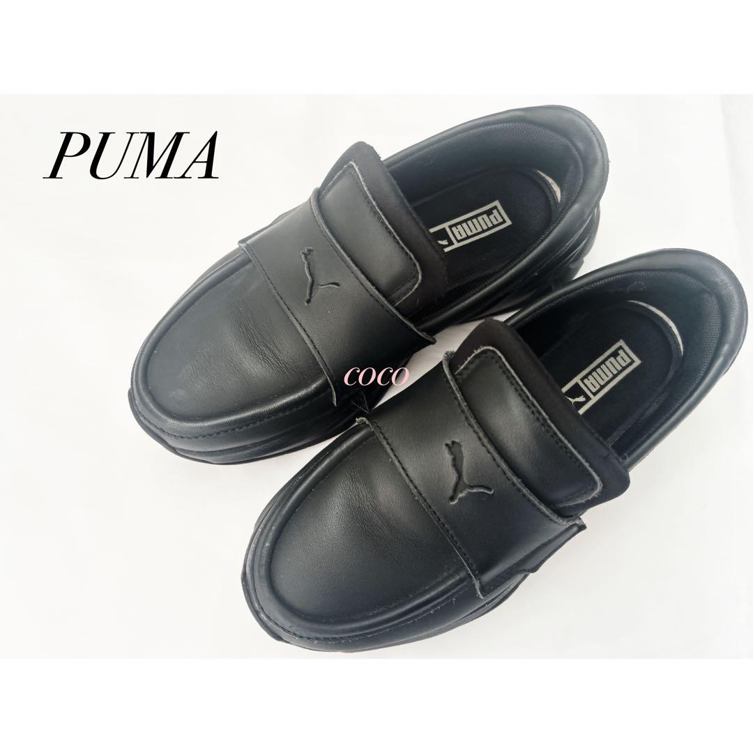 Puma ブラック スリッポンスニーカー
