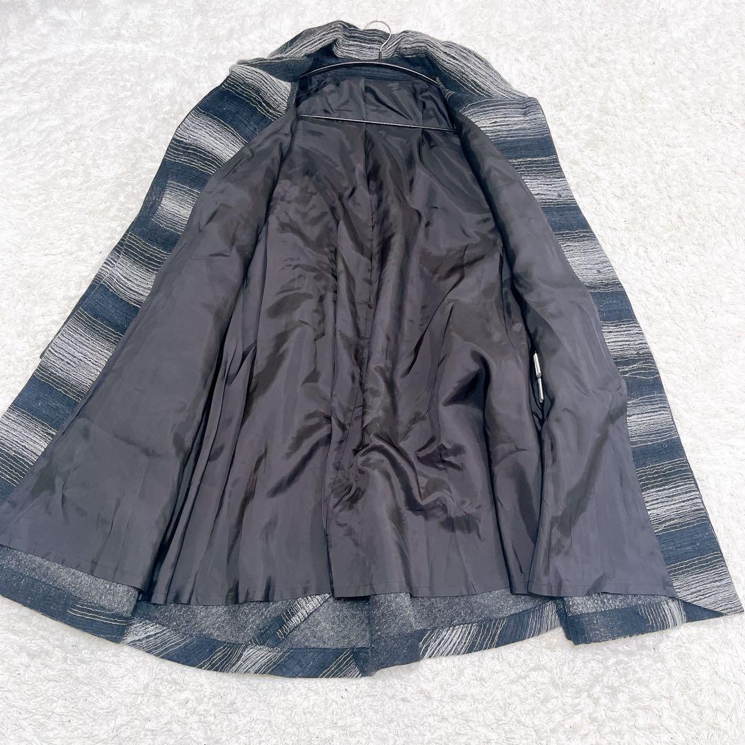 美品★センソユニコ慈雨　ウールコート　ロング　ドット　水玉　40