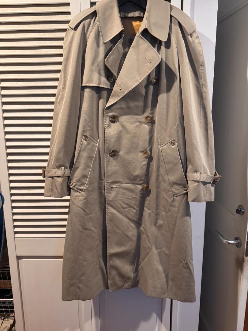 極美品　アクアスキュータム　トレンチコート　メンズ　カーキ　40　イングランド製