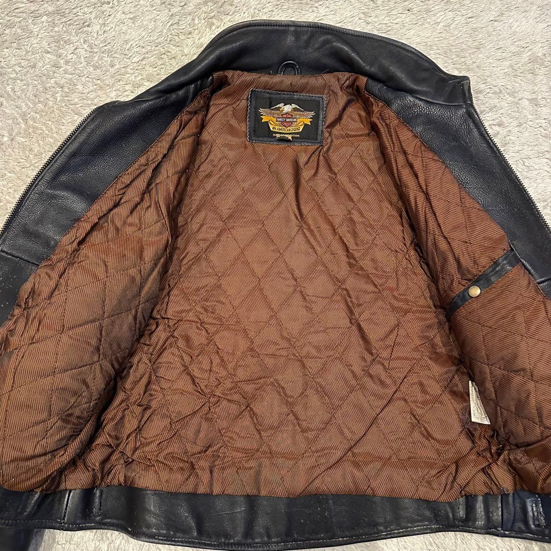 ハーレーダビッドソン　レザー　ジャケット　メンズ　サイズM エンボス　ファイアー