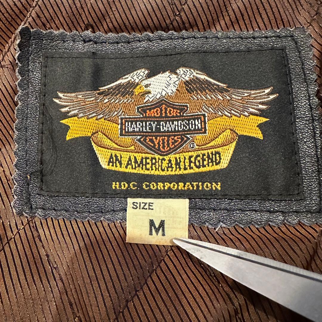 ハーレーダビッドソン　レザー　ジャケット　メンズ　サイズM エンボス　ファイアー