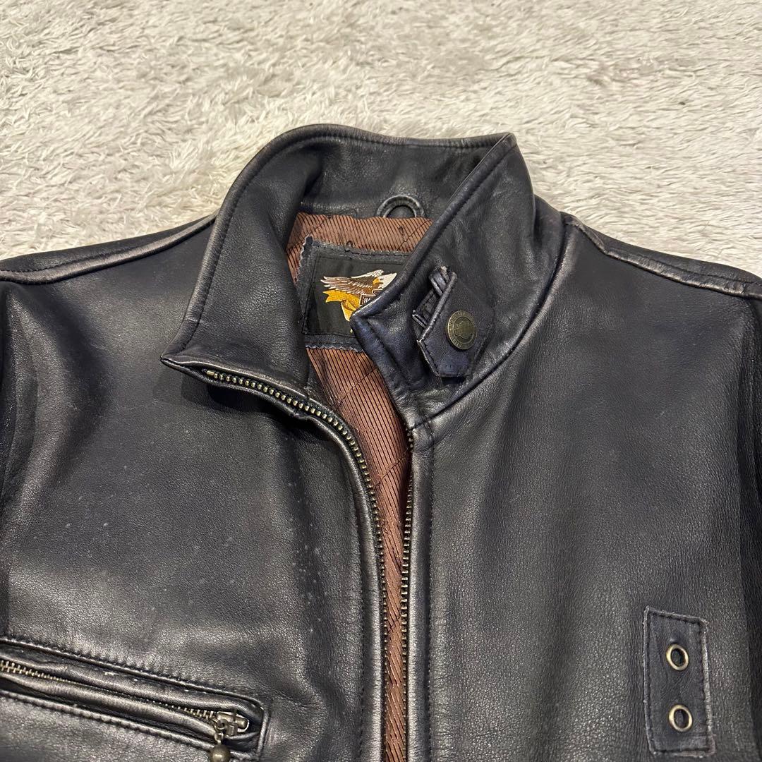ハーレーダビッドソン　レザー　ジャケット　メンズ　サイズM エンボス　ファイアー
