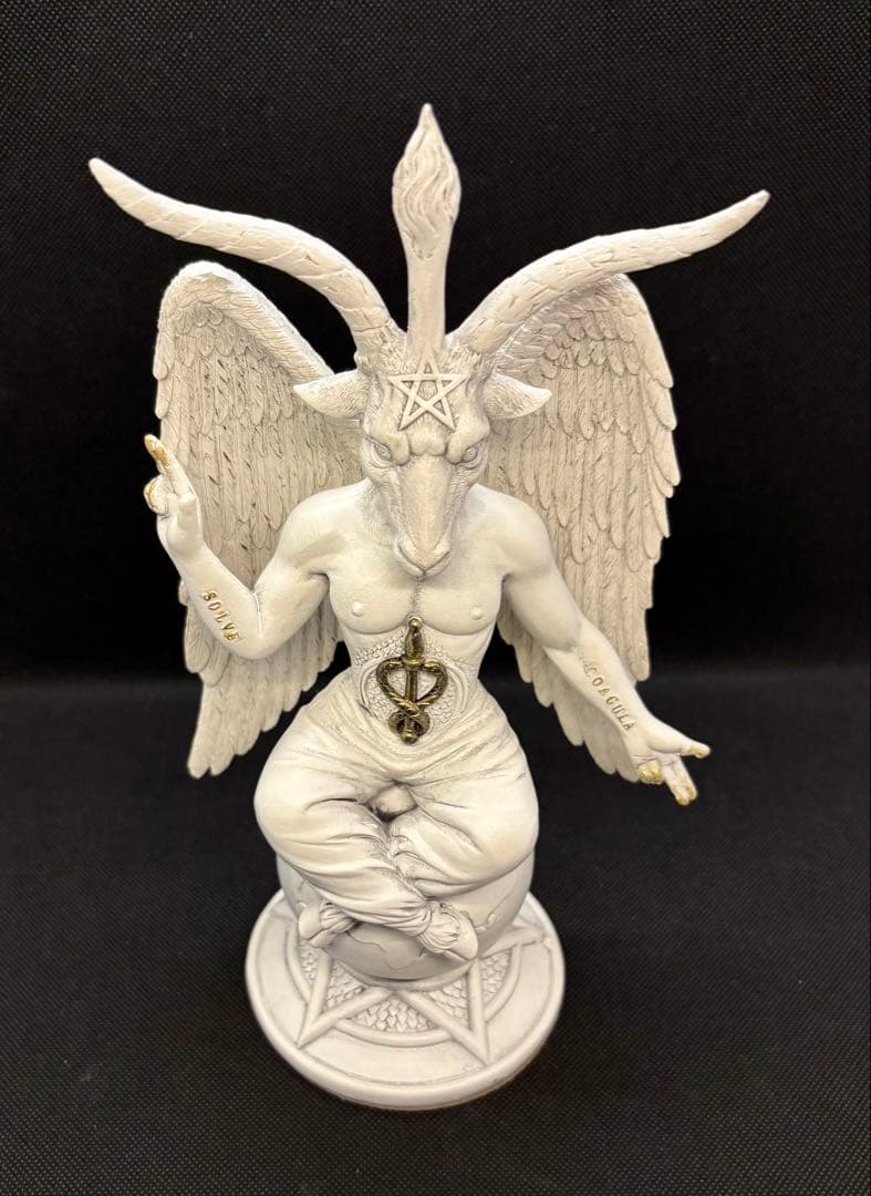 バフォメット像26cm2体セットエリファスレヴィ　テンプル騎士団バホメット置物